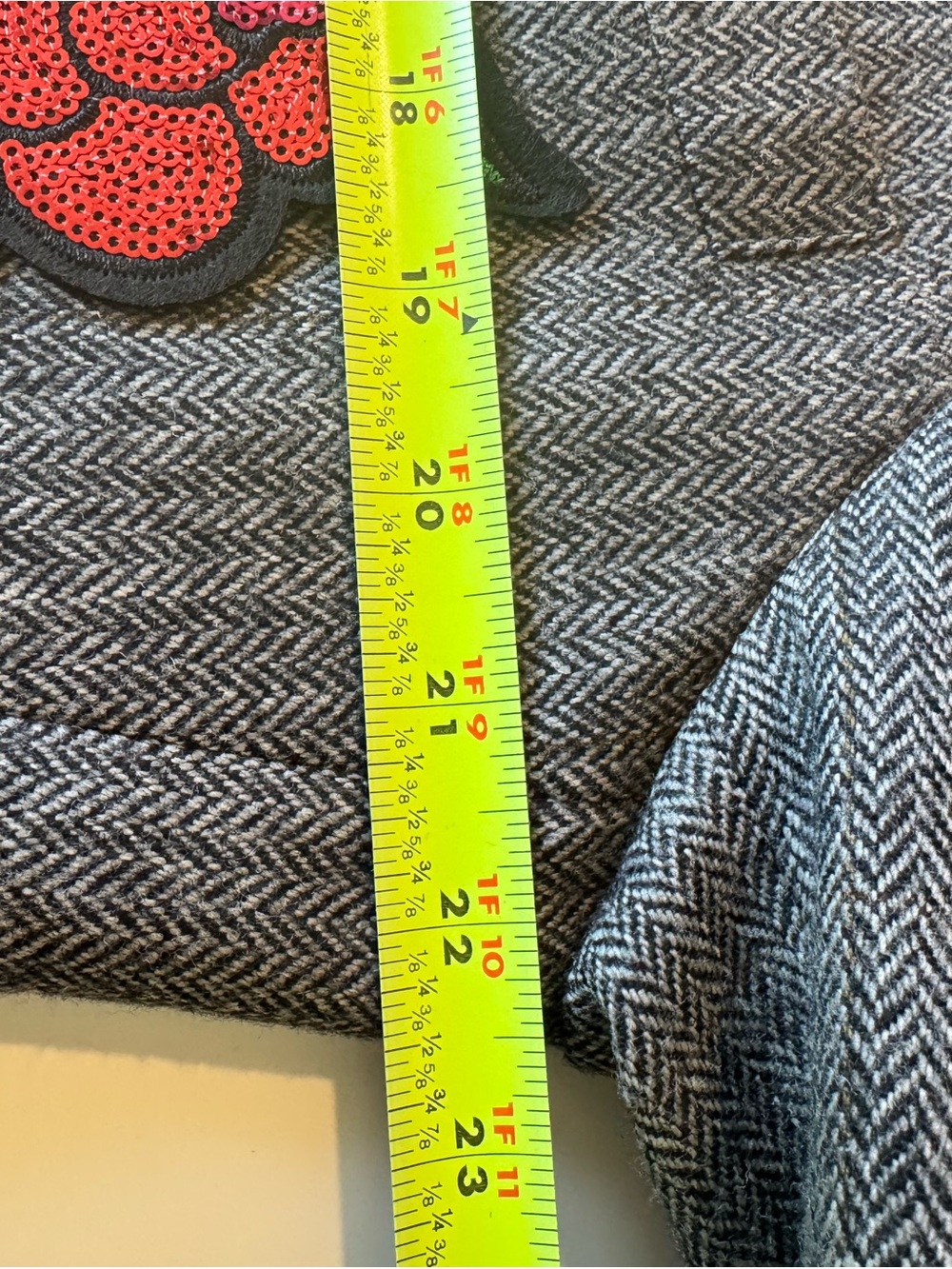 Vintage Upcycled Blazer with Colorful Patches and Jewels - Picture 10 of 12